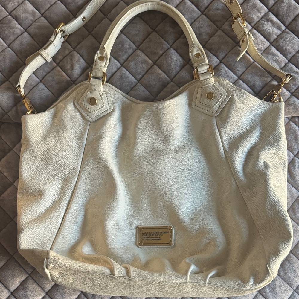 Marc Jacobs Cream Tote with Gold Accents